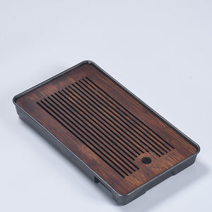 Tea tray Household tray Imitation ebony bamboo tray Tea ceremony tea table Kung fu tea set Tea tray Japanese modern tea plate